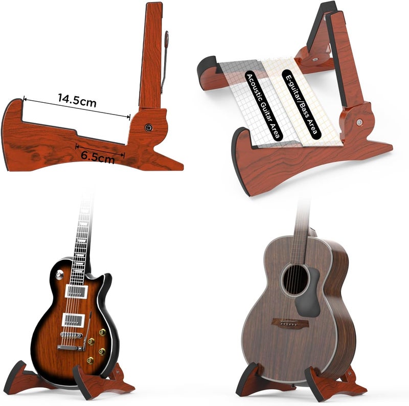 DIDA Lightweight Foldable A- Frame Plastic Guitar Stand for Acoustic, Electric Guitars, Ukulele, Guitar Stand Floor, Portable Travel Stand, Single Guitar Holder (Rosewood) - Image 4